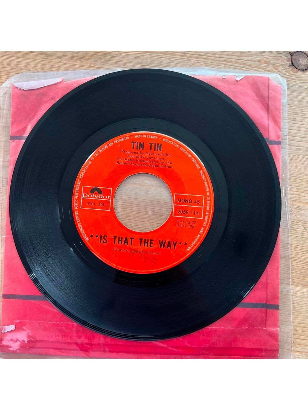 Tin Tin - Is that the Way/Swans on the Canal 45rpm VG+ R90